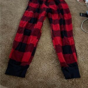 Red and Black Plaid Pajama Pants